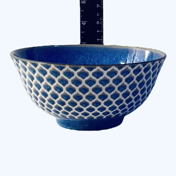 Certified International Blue Embossed 6" Soup/Cereal Bowls Set Of 2 - Picture 4 of 7